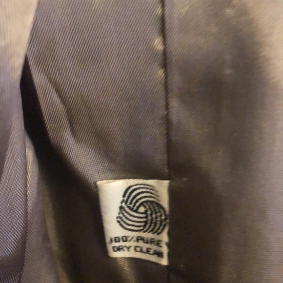 Vintage grey/burgundy slightly fitted fully lined wool blazer size 12 - Picture 4 of 7